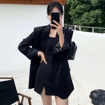 결혼식하객룩 자켓 슬립 세트 자켓 봄자켓 청자켓 핸드메이드 노카라 바시티 트위드