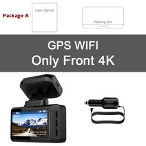 obdpeak m63s dash cam dual lens ultra hd real 4k car dvr camera wifi gps rear view night vision wdr, 단렌즈, 협력사, 64g tf 카드로