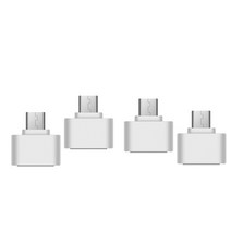 마이크로-USB 2.0 소켓 OTG 플래시 드라이브 연결 데이터 전송 어댑터 4x, 설명, 플라스틱, 화이트