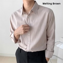[로즈블로썸] [멜팅브라운] 남자 코튼 린넨 셔츠 남자 가을 셔츠 (9077597)