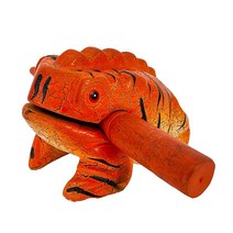 Cozinest 12.7cm(5인치) 나무 개구리 타악기 Guiro 래스프 톤 블록 태국 수공예 뮤지컬 럭키 홈 오피스 장식 멋진 선물 (브라운) 323773, Tiger