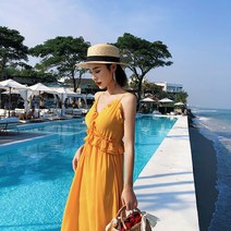 민소매나시원피스 해남 산야 푸켓 섬 몰디브 비치 여성 해변 바캉스 스윗 태국 슬림핏 끈나시 뷔스티에원피스 1646153346