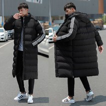축구롱패딩 커플롱패딩 스포츠 훈련 점퍼 스트라이프