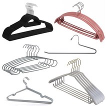 논슬립 바지옷걸이 정장옷걸이 슬림 옷걸이 모음, 논슬립 라운드 옷걸이, 블랙, 1개