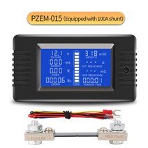 전압계 디지털 DC 0-200V 300A 전압 전류 자동차 배터리 테스터 용량 저항 모니터 12v 96v, [04] PZEM015 100A Shunt, 04 PZEM015 100A Shunt