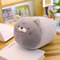 여친선물 말랑쫀득 찰떡 모찌인형 쿠션 찹쌀떡 애착인형 쿠션, 40cm, 그레이 고양이