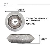 2pcs 3 "/Dia75mm 다이아몬드 프로파일 휠 그라인더 컵 10/15/20/25/30mm 세라믹 화강암 석재 숫돌 조, 03 2pcs 20mm