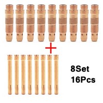 텅스텐 전극 용접봉 WP17 WP18 WP26 아르곤 용접 토치 소모품 콜레트 본체 1.0mm 1.6mm 2.0mm 2.4mm 3.2mm 4.0mm TIG Tungstens, 8Set 16Pcs