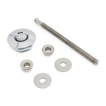 1.25" Universal Style Push Button Billet Hood Pins Lock Clip Kit For BMW ect Car Quick Red Black, 09 Long Silver