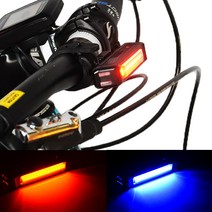 USB 충전식 코멧 투톤 자전거 후미등 라이트 안전등, 코멧투톤후미등(레드&블루)-1개