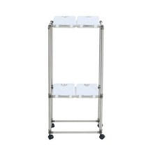 5myshop_화이트 스윙 분리수거함 4P 실속형 가정용 재활용 뚜껑함 봉지거치대 선반 함 스텐 용랙 용함 철재 발코니수납 재함_5myshop, 이상품선택!!, 무옵션상품임!!
