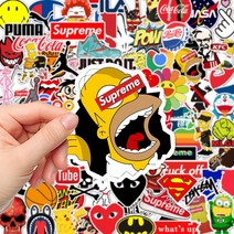 100장 브랜드 로고 스티커 스트릿 패션 대용량 스티커