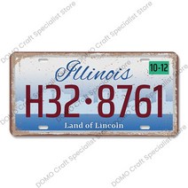 자전거번호판 미국 빈티지 자동차 번호판 금속 주석 사인 알래스카 캔자스 마이애미 플라크 레트로 벽 차, 15 15_01 15x30cm