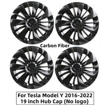 자동차 가죽 bmw 핸들커버 19 inch hubcap for tesla model y 2022 abs wheel hub cap kit original car 교체 휠 커버, 탄소 섬유