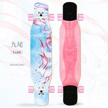 서핑 롱 보드 스케이트 수상 여성 브러시 거리 전문 도로 청 댄스 성인 4 륜 초보자, 전문 댄스 보드 - 나인 테일  흥겨움 보내기