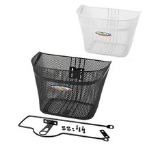 자전거 고정식 스틸 망 바구니 (블랙 화이트), 화이트, 1개
