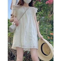 인플루언서 모던 스커트 레이스 날개 소매 날씬해 보이는 스커트