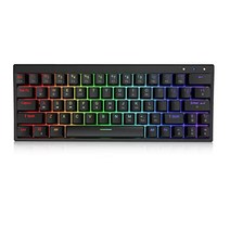 Ractous RTK63B 60% 무선 기계식 게이밍 키보드 RGB 블랙라이트 PBT 키캡 타입-C 63키 블루투스5.1/무선/Wried 게이밍 키보드 PC/맥 게이머용 핫, White_Optical Black Switch