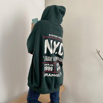 남녀공용 오버핏 NYC 빅사이즈 간절기 후드집업