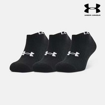 언더아머 언더아머 UA 코너 노-쇼 삭스 3팩 스포츠 운동 양말 1363241-001, MD