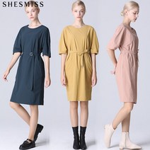 쉬즈미스 시어서커 벨티드 원피스