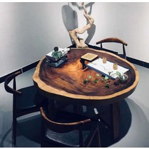 원목 탁자 나무 원탁 통나무 고급 식탁 호두나무, 흑단원목원탁스페셜샷