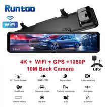 HD 자동차 DVR 카메라 4K 2160P 소니 IMX415 비디오 레코더 12 인치 후면보기 미러 GPS 대시캠 듀얼 렌즈 전면 및 후면 대시 캠, L010G_CHINA | 아무도