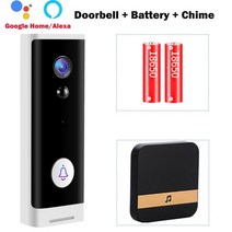 스마트 인터폰 tuya wifi 초인종 카메라 1080p hd 배터리 비디오 도어 벨 스마트 홈 야경 보안 보호 app 제어 alexa google, 옵션4, 오 플러그