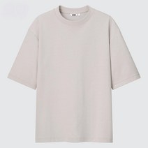 유니클로 Airism 에어리즘 코튼 오버사이즈 크루넥 반팔 티셔츠 기본 U T (5부)