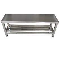 야외 벤치 의자 스테인리스 병원 카페 공원 대기의자, 150x35x45cm (하부 수납형)