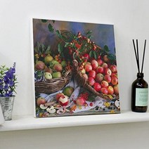 캔버스천데코사각액자30×30_그림같은과일정물화, 1.그린