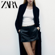 ZARA 여성 블랙미니 인조가죽 치마바지 7102501 800