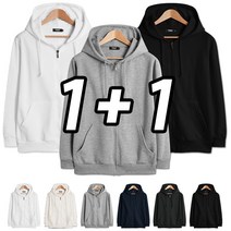 [당일출고] 2장묶음 (1+1) 데일리 특양면 후드집업 (SCC5221PT)