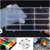 물감 수채화 아크릴 화방 채색 팔레트 도구 파레트 케이스 잠금 12구 24구