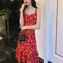 여름 레드 원피스 6월 7월 8월 결혼식 하객 패션 제주도 옷차림 바캉스룩 B114