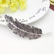 1+1 잎 깃털 헤어 클립 라인석 금속 머리핀 덕빌 머리 장식 모자 여성 여자 액세서리
