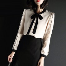 SAMARA 프릴 리본쉬폰 블라우스(일반)