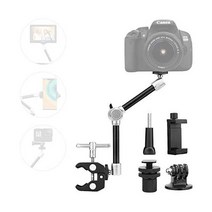 TOAZOE 카메라 마운트 어댑터 11 아티큘레이션 마찰 매직 암 슈퍼 클램프 폰 홀더 고프로 Gopro DSLR 카메라용 조정 가능 키트 LCD 모니터 캠코더 비디오 브이로그 리, Magic Arm Kit