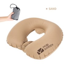 모비가든 mobi 정원 캠핑 풍선 베개 휴대용 목 공기 수면 경량 여행 편안한, 모래, 02 Sand