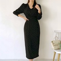 퍼니걸스 3998 퍼프 도트 롱 원피스 여성의류