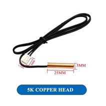 온도센서 40cm 에어컨 온도 센서 5K 10K 15K 20K 50K 100K 튜브 고무 헤드 구리 1 개입, [01] 5K copper head