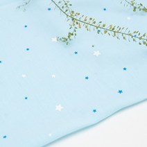 태백섬유 파자마원단 면 모시 30수 원단 별 야광 나염 스카이, 스카이(CC)