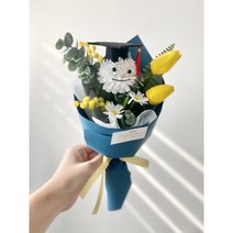 학사모 튤립 꽃다발 스마일퐁퐁 어린이집 유치원 졸업식, 옐로우