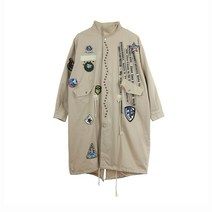 TAG 패치&스터드 오버핏 야상점퍼 베이지(여성 FREE)