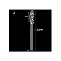 3mm 생크 드로잉 텅스텐 카바이드 밀링 커터 로터리 공구 버 더블 다이아몬드 컷 Dremel 금속 목재 전기 그라인딩, Milling Cutter A 1pc
