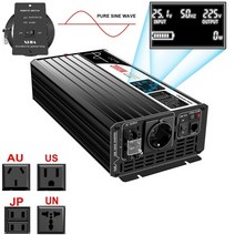 인버터 자동차 캠핑용 시거잭 2000W 순수 사인파 태양 광 DC 12V 24V 48V AC 110V 220V 디지털 디스플레이, 1.2000W LCD - 12V - 110120 볼트