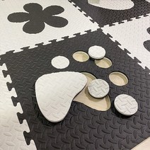 EVA 캐릭터 퍼즐매트 4p + 테두리 마감재 8p, 발자국, 꽃