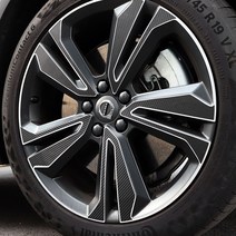 (카라멜) 볼보 V60 19인치 튜닝 순정 휠스티커 데칼 카본 홀로그램 필름 휠커버, 19인치_유광카본블랙