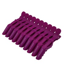 헤이져 악어 집게핀 실리콘 클립 헤어클립 미용실 집게핀 무광 NON SLIP, 클립선택, 악어클립_보라색 10개