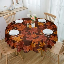 원형테이블보 가을 단풍잎 라운드 웨딩 호텔 테이블 휴일 다이닝 방수 식탁보, 없음, 144.HZF03156 - 153x305cm Table